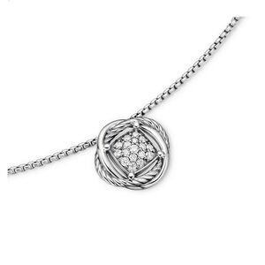 SOLD David Yurman Infinity 925 Sterling Silver w/ Diamond Pendant Necklace 16"